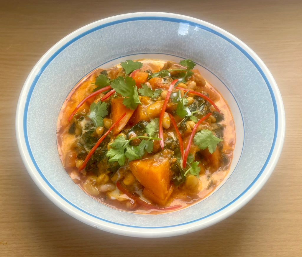 Sweet Potato, Spinach and White Bean Curry (GF)(VE)